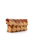 Sac en cuir Rombo marron et beige - 39 x 19 x 11 cm