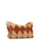 Sac en cuir Rombo marron et beige - 39 x 19 x 11 cm
