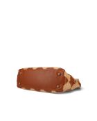 Sac en cuir Rombo marron et beige - 39 x 19 x 11 cm