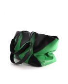 Sac cabas en cuir Trixi noir et vert - 52 x 28 x 17,5 cm