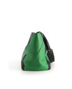 Sac cabas en cuir Trixi noir et vert - 52 x 28 x 17,5 cm