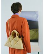 Sac à main en cuir Didi jaune pastel - 33 x 27 x 7 cm