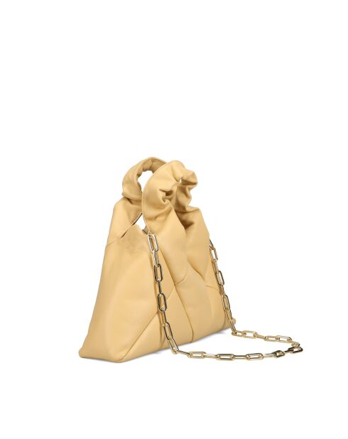 Sac à main en cuir Didi jaune pastel - 33 x 27 x 7 cm
