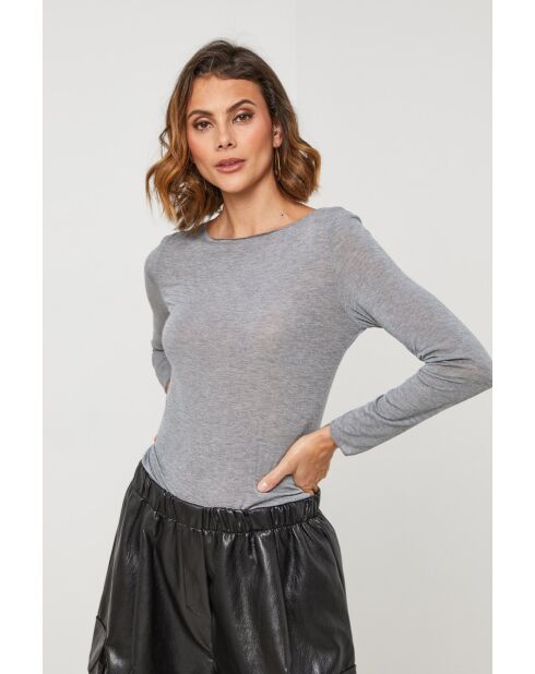 Top Emeraude gris
