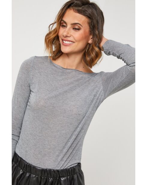 Top Emeraude gris