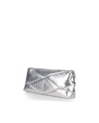 Sac baguette en cuir Piti argenté - 26 x 12 x 5 cm