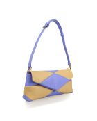 Sac baguette en cuir Piti jaune pastel et parme - 26 x 12 x 5 cm
