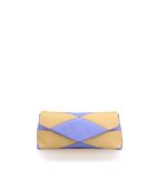Sac baguette en cuir Piti jaune pastel et parme - 26 x 12 x 5 cm