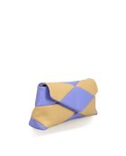 Sac baguette en cuir Piti jaune pastel et parme - 26 x 12 x 5 cm