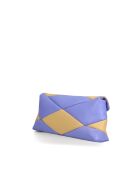 Sac baguette en cuir Piti jaune pastel et parme - 26 x 12 x 5 cm