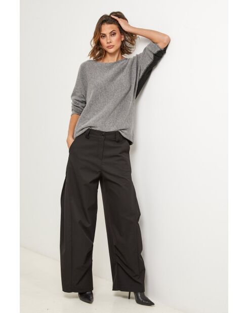 Pull en laine mélangée Boheme gris/noir