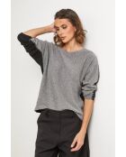 Pull en laine mélangée Boheme gris/noir