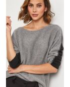 Pull en laine mélangée Boheme gris/noir