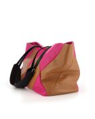 Tragetasche Trixi aus Leder in Fuchsia und Braun - 52 x 28 x 17,5 cm