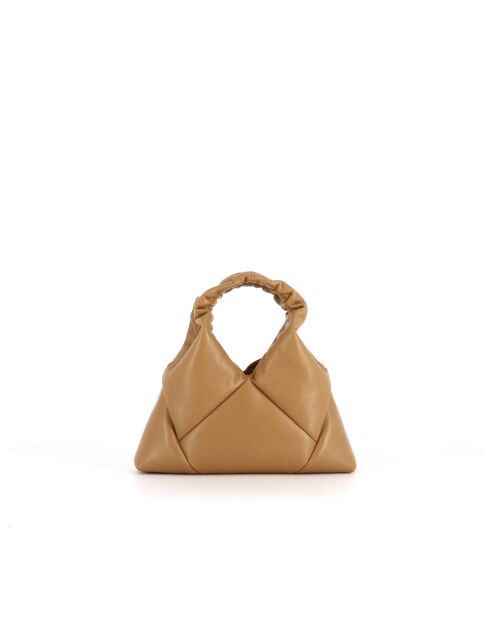 Sac à main en cuir Mini Didi beige - 23 x 21 x 4,5 cm