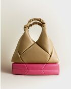 Sac à main en cuir Mini Didi beige - 23 x 21 x 4,5 cm