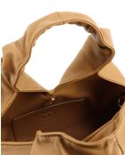 Sac à main en cuir Mini Didi beige - 23 x 21 x 4,5 cm