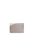 Porte-cartes en cuir Diago gris et rose pâle - 10 x 7 x 3 cm