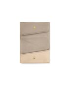 Porte-cartes en cuir Diago gris et rose pâle - 10 x 7 x 3 cm