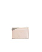 Porte-cartes en cuir Diago gris et rose pâle - 10 x 7 x 3 cm