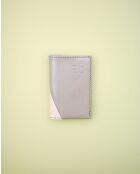 Porte-cartes en cuir Diago gris et rose pâle - 10 x 7 x 3 cm