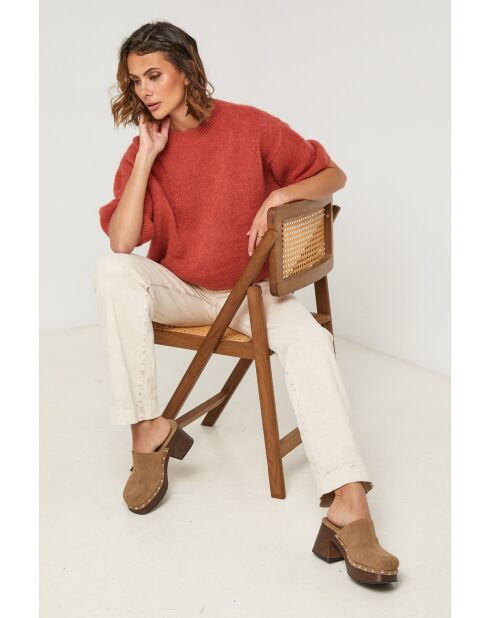 Pull en laine mélangée Willow brique