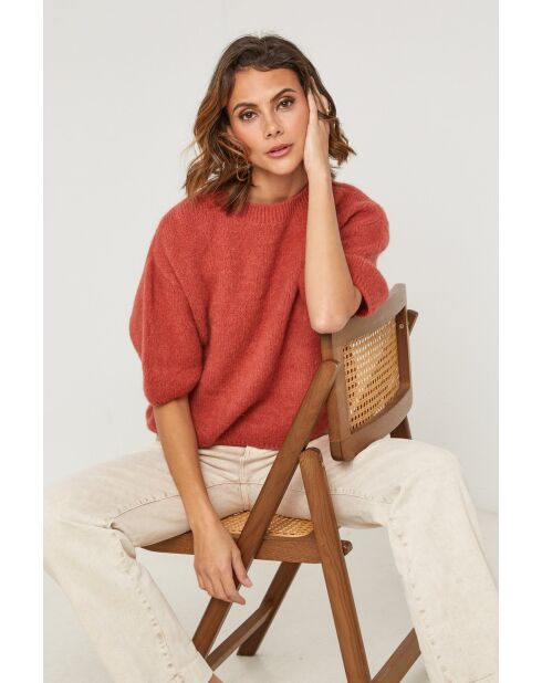 Pull en laine mélangée Willow brique