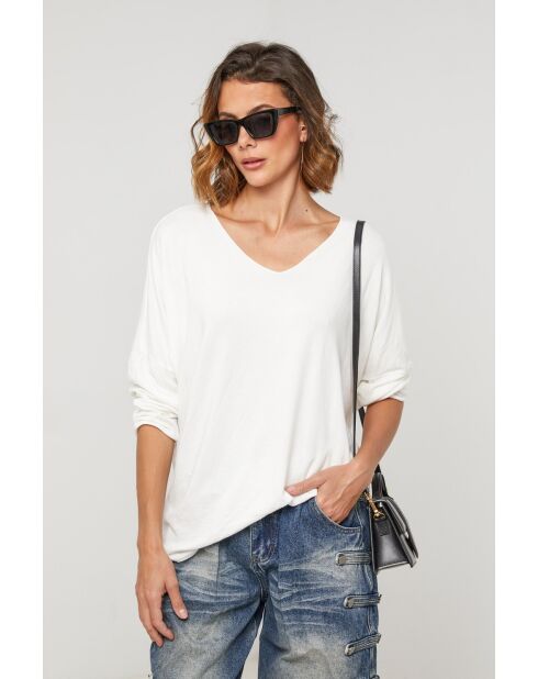 Pull en laine mélangée Windsor écru