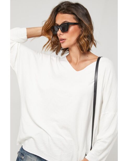 Pull en laine mélangée Windsor écru