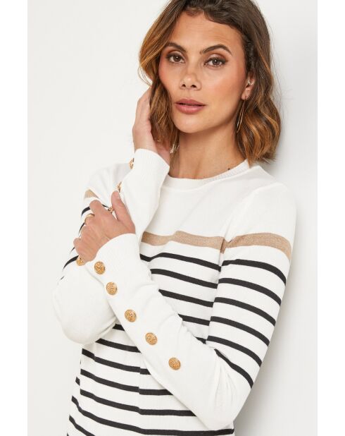 Top Theia ecru/nero