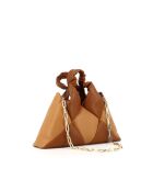 Sac à main en cuir Didi marron et beige - 33 x 27 x 7 cm
