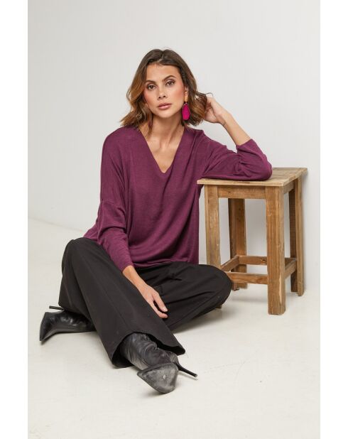 Pull en laine mélangée Windsor violet