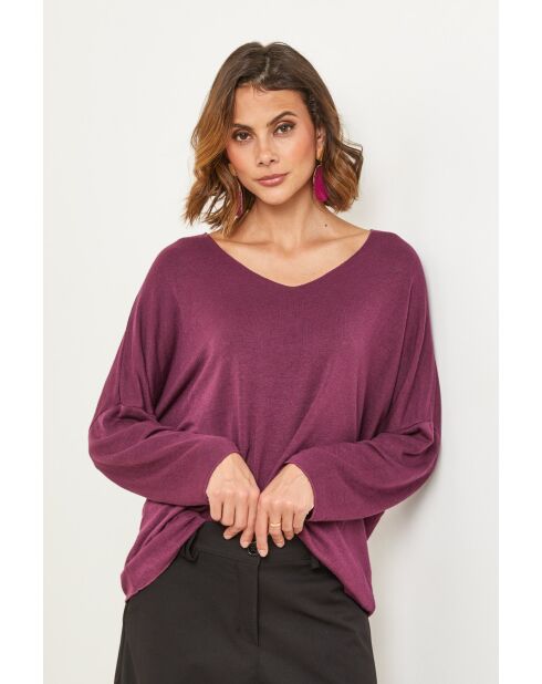 Jersey Windsor en mezcla de lana morada