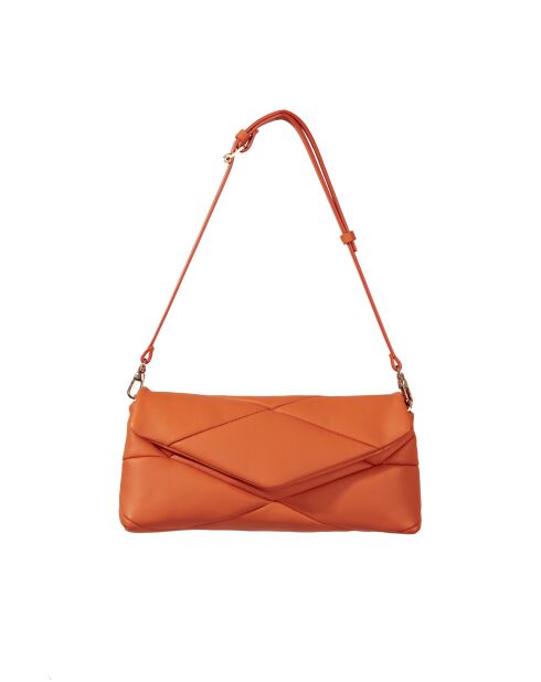 Sac baguette en cuir Piti orange - 26 x 12 x 5 cm