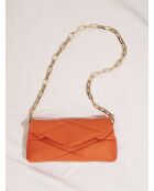 Sac baguette en cuir Piti orange - 26 x 12 x 5 cm