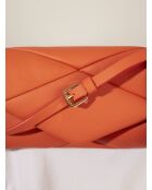 Sac baguette en cuir Piti orange - 26 x 12 x 5 cm