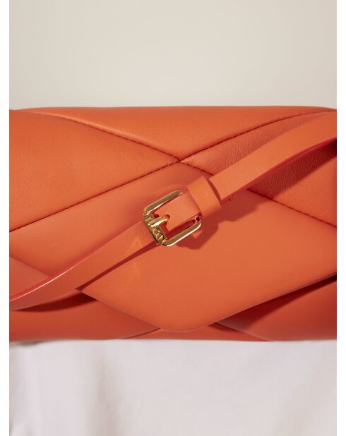 Sac baguette en cuir Piti orange - 26 x 12 x 5 cm