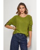 Pull en laine mélangée Boheme olive/chocolat