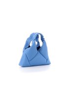 Bolso Mini Didi de piel azul - 23 x 21 x 4,5 cm