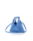 Bolso Mini Didi de piel azul - 23 x 21 x 4,5 cm