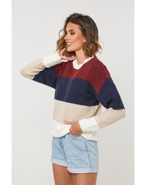 Pull Queen bordeaux/marine/beige