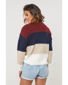 Pull Queen bordeaux/marine/beige