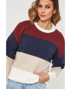 Pull Queen bordeaux/marine/beige