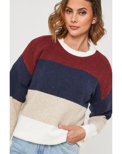Pull Queen bordeaux/marine/beige
