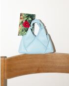 Himmelblaue Mini Didi Lederhandtasche - 23 x 21 x 4,5 cm