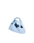 Himmelblaue Mini Didi Lederhandtasche - 23 x 21 x 4,5 cm