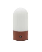 Lampe portable en métal terracotta et opaline Touareg - 9 x 9 x 19 cm