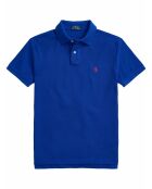 Polo in cotone slim fit personalizzata in blu