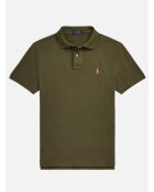 Polo slim fit personalizzata in cotone verde kaki