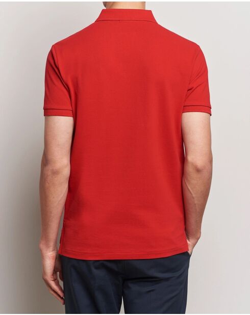 Maßgeschneidertes Slim Fit-Poloshirt aus Baumwolle in Rot